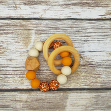 Load image into Gallery viewer, Giraffe Paci Clip + rattle Teether combo
